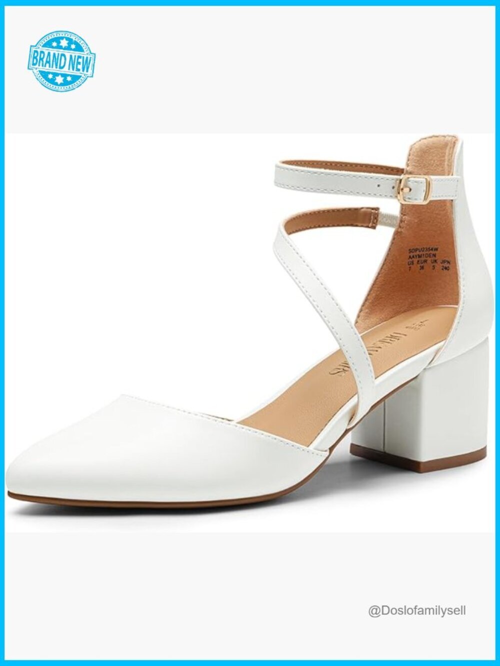 Pointed Toe Pumps Chunky Heel Ankle Strap Elegant Dressy Wedding Business Shoes